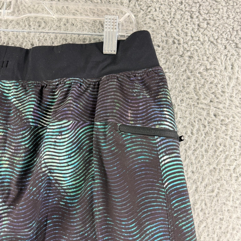 Lululemon Surge‎ Lined Shorts Mens Large Black Teal Ripple 9" Athletic Lined - Picture 9 of 11
